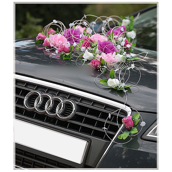 Bildekoration bröllop Blommor i vit och rosa - rotting