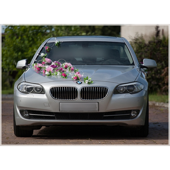 Bildekoration bröllop Blommor i vit och rosa - rotting