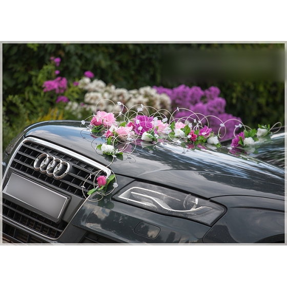 Bildekoration bröllop Blommor i vit och rosa - rotting