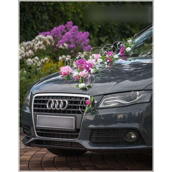 Bildekoration bröllop Blommor i vit och rosa - rotting