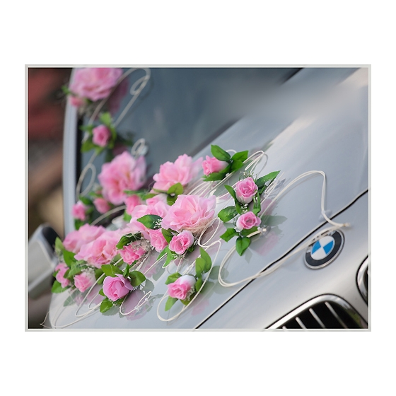 Bildekoration Rottinghjärtan Med Rosor i Rosa - bröllop