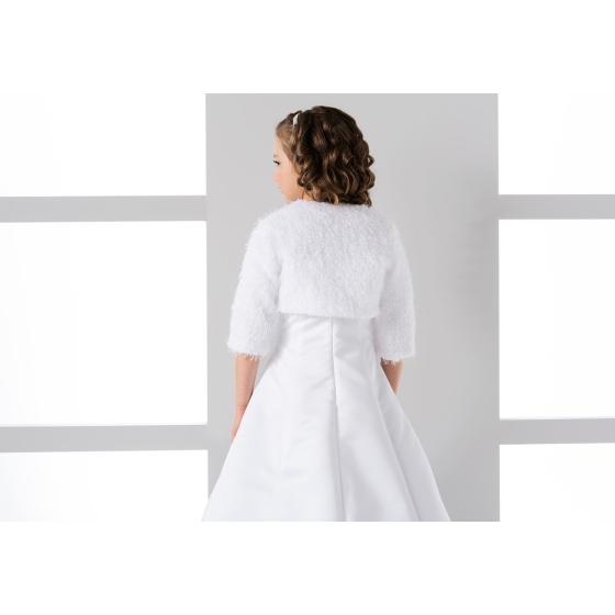 Bolero i Fuskpäls med 2/3 ärmar för Blomflicka