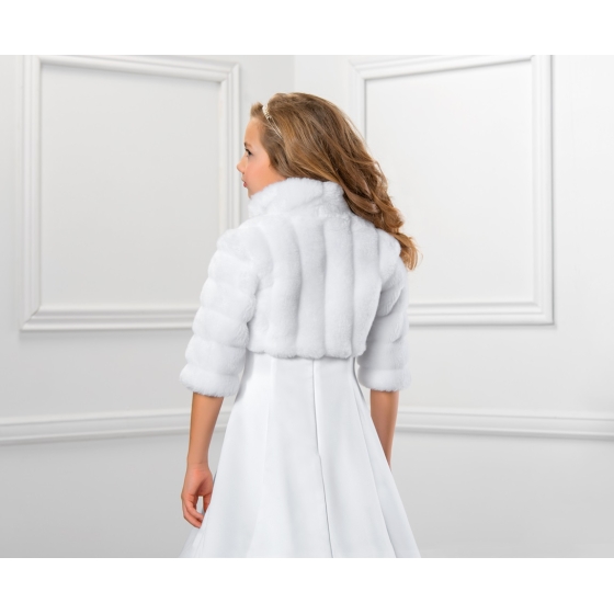 Bolero i Fuskpäls med 2/3 ärmar för Första Nattvarden