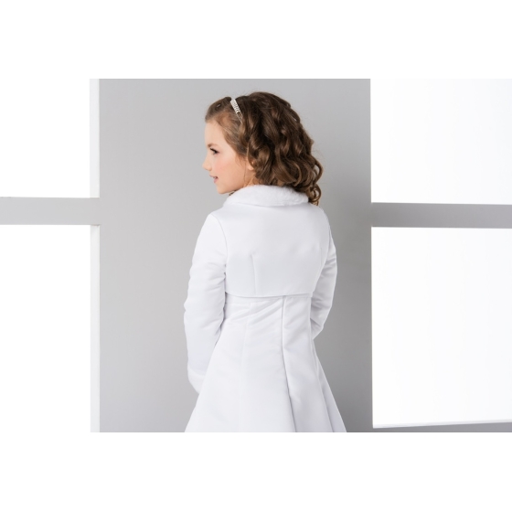 Bolero i isolerad satin och päls för flicka