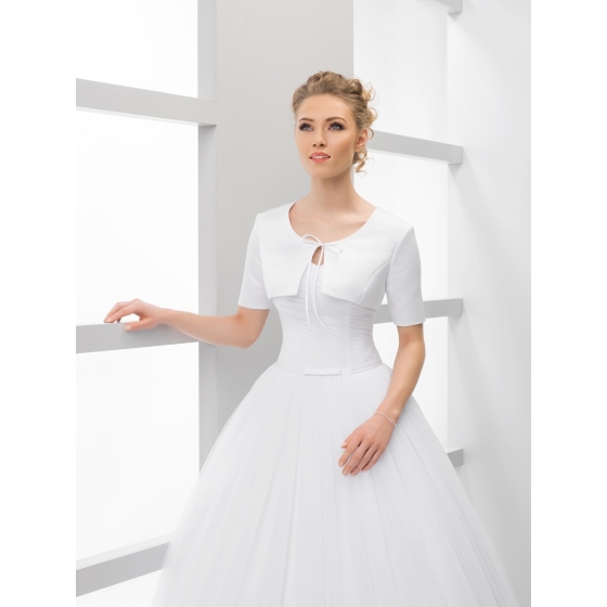 Bolero topp i satin med 1/3  ärmer för brud