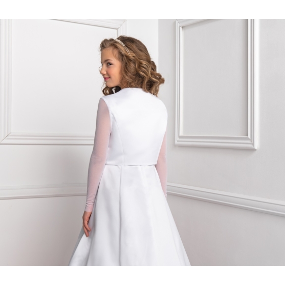 Bolero utgående av satin och tyll - Långärmad