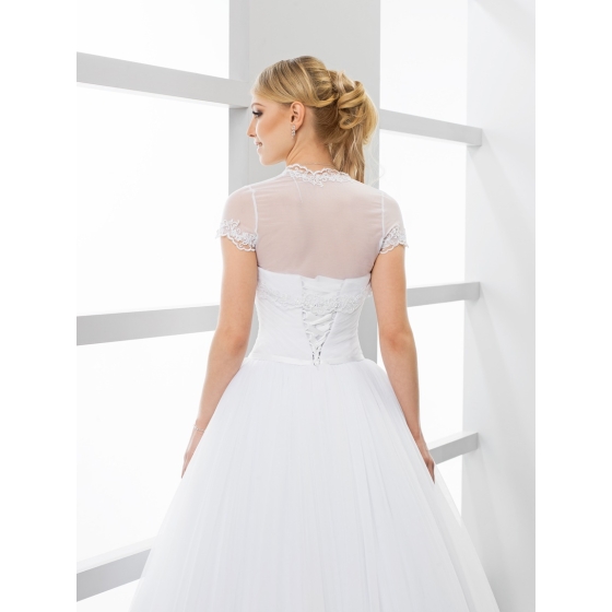 Brudbolero i tyll och spets - korta ärmar