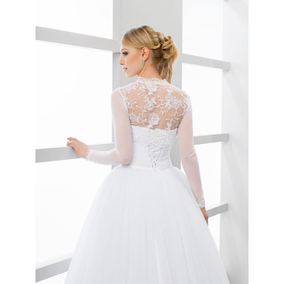 Brudbolero i tyll och spets - Långärmad