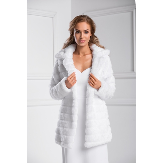 Brudkappa i Fuskpäls Långärmad för Böllop