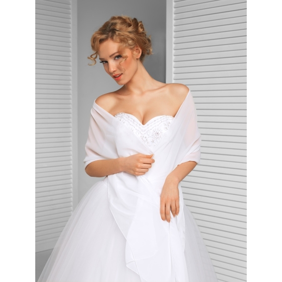 Brudsjal chiffong Vit Ivory