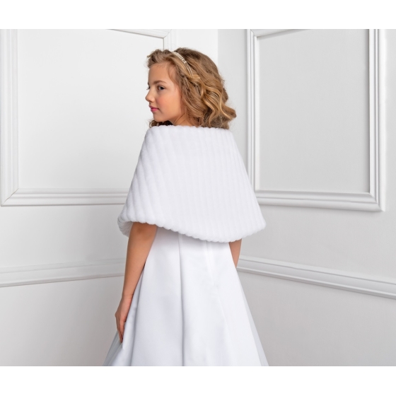 Cape av fuskpäls Flicka Kommunion