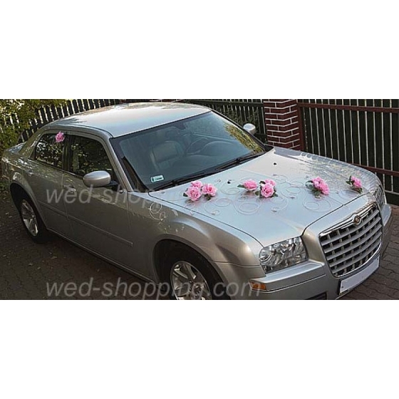 Bildekoration till bröllop 12 hjärta rosa rosor