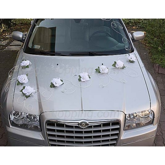 Bildekoration bröllop vit blommor