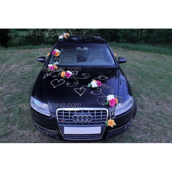 Bildekoration till bröllop Vit - Orange - Burgundy