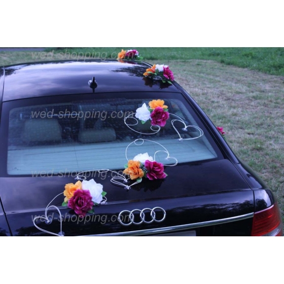 Bildekoration till bröllop Vit - Orange - Burgundy