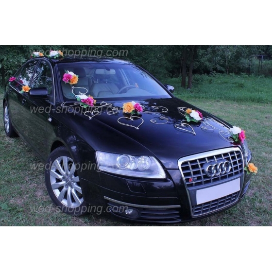 Bildekoration till bröllop Vit - Orange - Burgundy