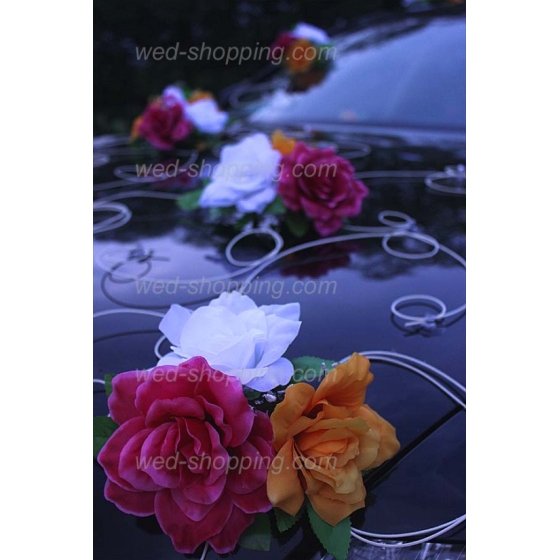 Bildekoration till bröllop Vit - Orange - Burgundy