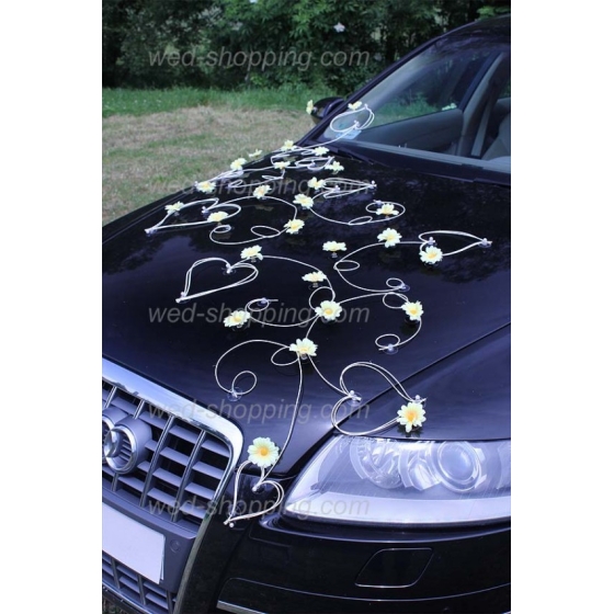 Bil till bröllop gula prästkragar