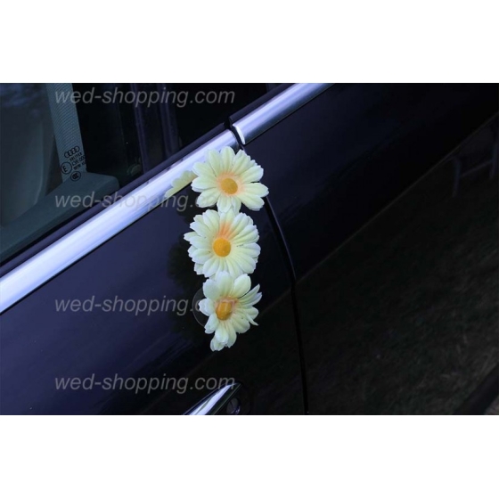 Bil till bröllop gula prästkragar