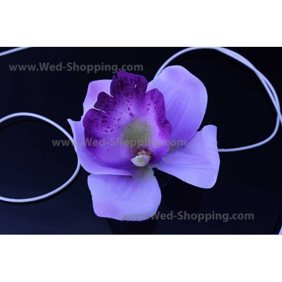 Bilpynt till bröllop lila orkidéer