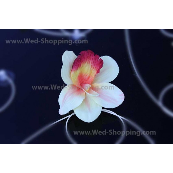 Bilpynt till bröllopsbil gula orkidéer