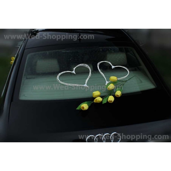 Bildekoration bröllop gula tulpaner