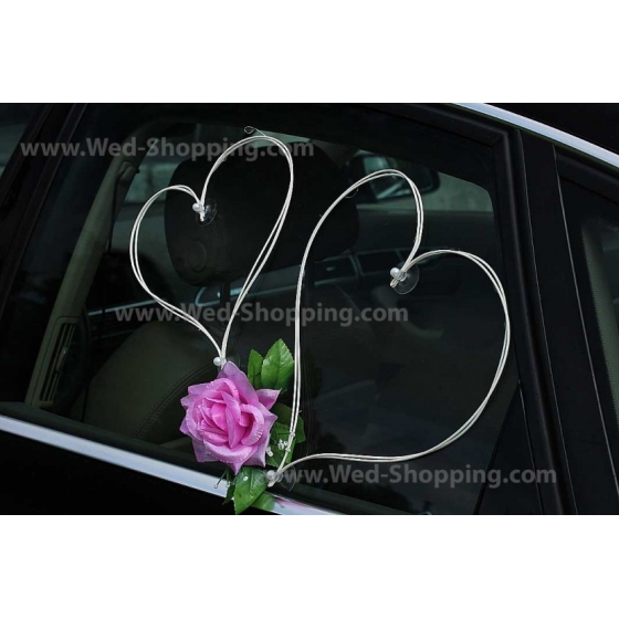 Dekoration bill bröllop hjärta mauve rosor