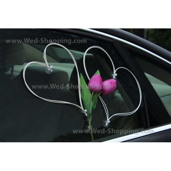 Bil Dekoration Bröllop Lila Tulpaner