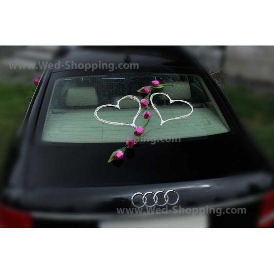 Bil Dekoration Bröllop Lila Tulpaner