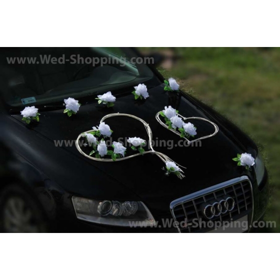 Dekoration bill bröllop hjärta vit rosor