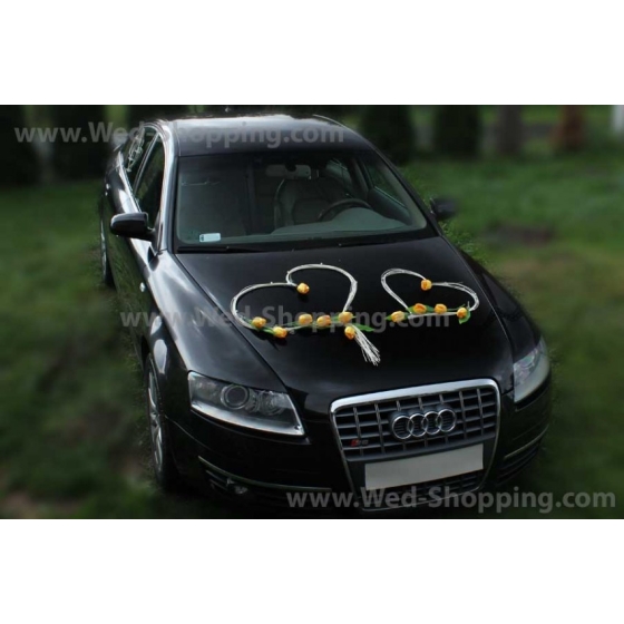 Bil buketter bröllop gula tulpaner konstgjorda blommor