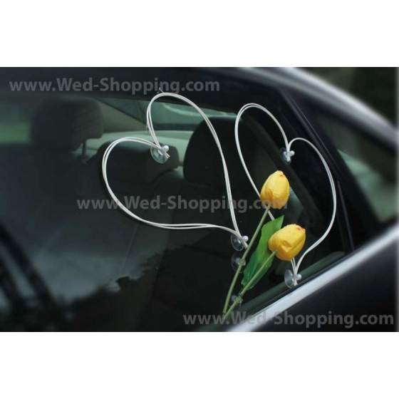 Bil buketter bröllop gula tulpaner konstgjorda blommor