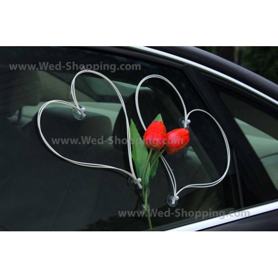 Bil buketter bröllop röda tulpaner