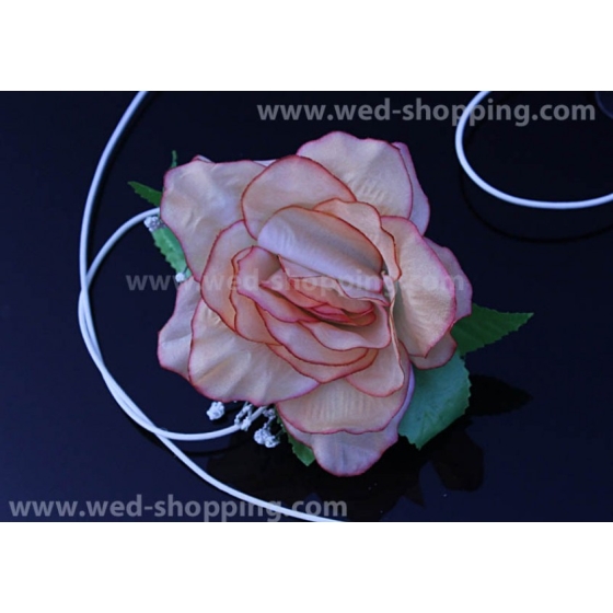 Pynt till bröllopsbil Salmon rosor