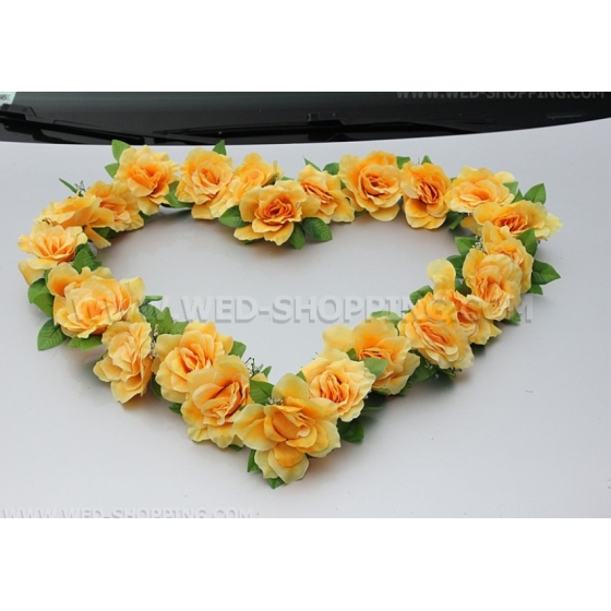 Gula rosor för en bil