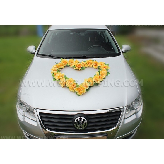 Gula rosor för en bil