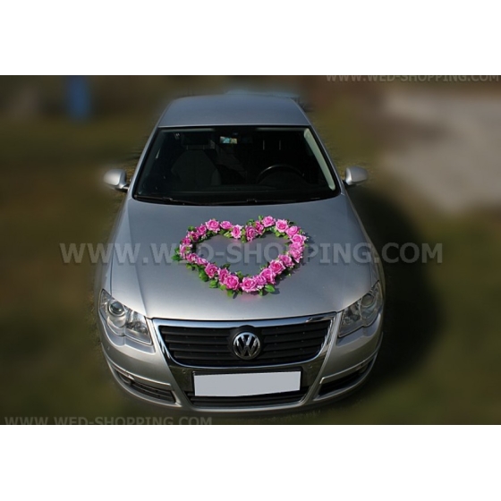 Dekorationer till brÃ¶llop bil Rosor mauve med sugkoppar