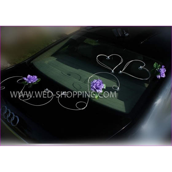 Dekoration bil bröllop rosor ljuslila