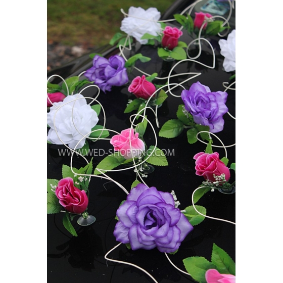 Konstgjorda blommor dekoration till bil