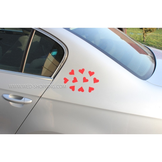 rÃ¶d hjÃ¤rtan till brÃ¶llop bil