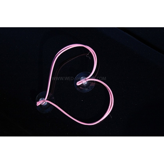 Rosa hjärtan till bröllopsbil