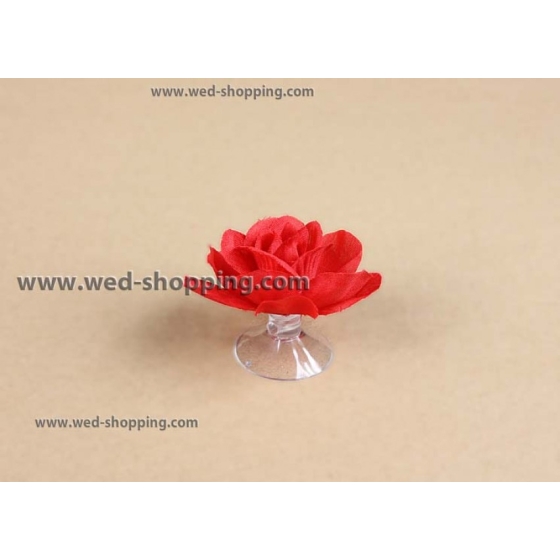 Röda rosor med sugkoppar för bröllop bil dekoration