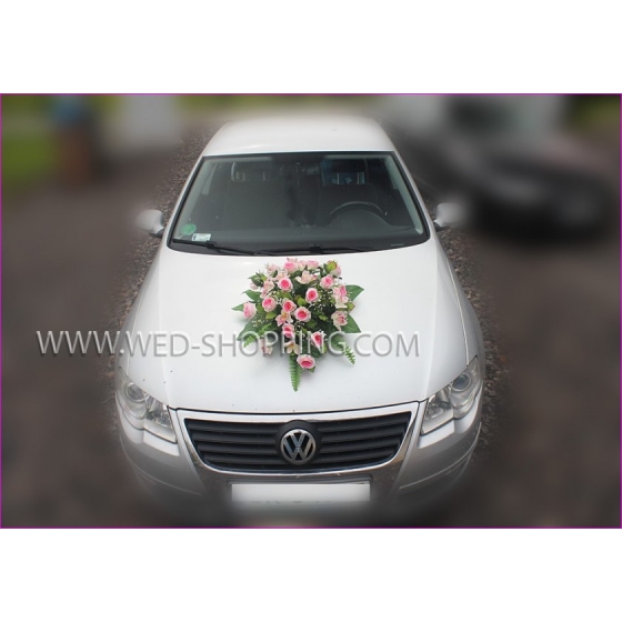 Bröllop bil bukett rosor och orkidéer - Pink