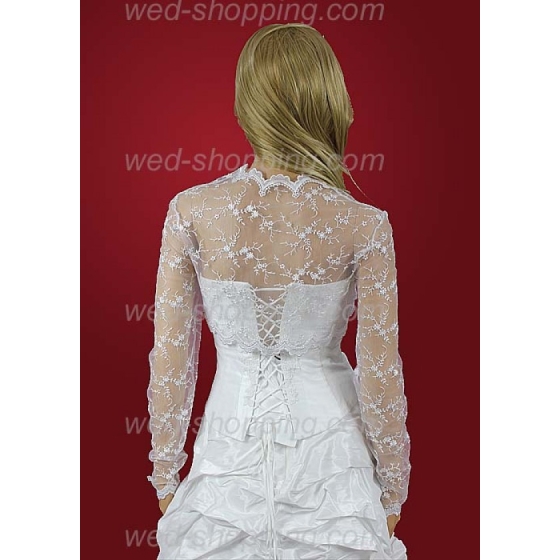 lÃ¥ngÃ¤rmad spetstopp vit bak