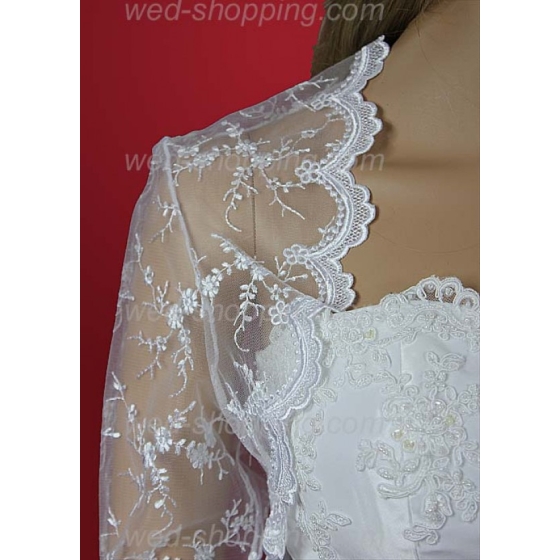 lÃ¥ngÃ¤rmad spetstopp ivory Ã¶verdel