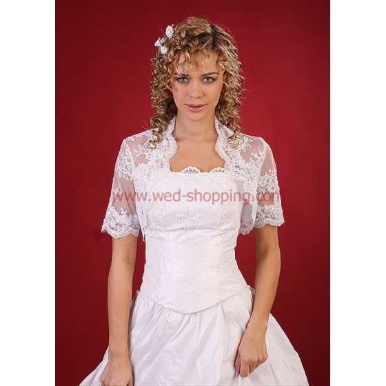 Bolero broderi med  kort ärm