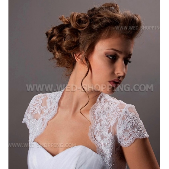 Bolero broderi med kort ärm