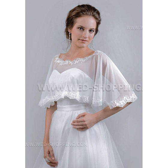 Tyll cape med spets för bruden