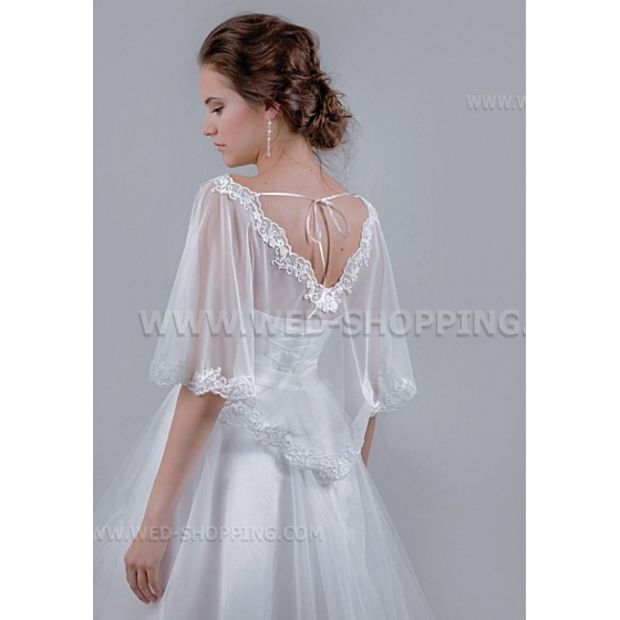 Tyll cape med spets för bruden