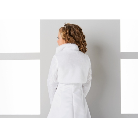 Fuskpäls bolero med quiltade ärmar för flicka